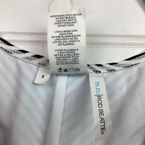 Bleu Rod Beattie Womens Striped Swim Top Size 6 Black & White - Picture 5 of 6